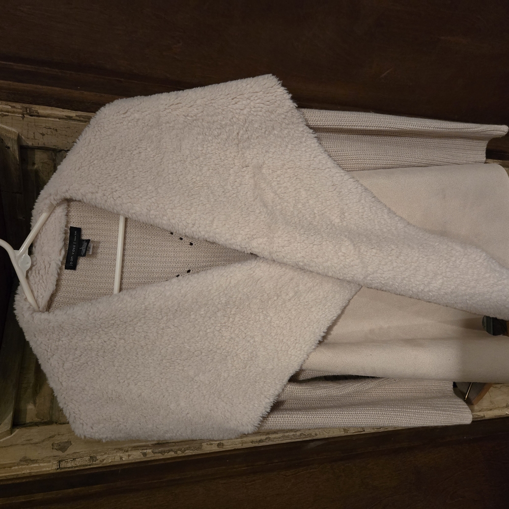 Joan Vass Cream Teddy Jacket Cozy Textured Design